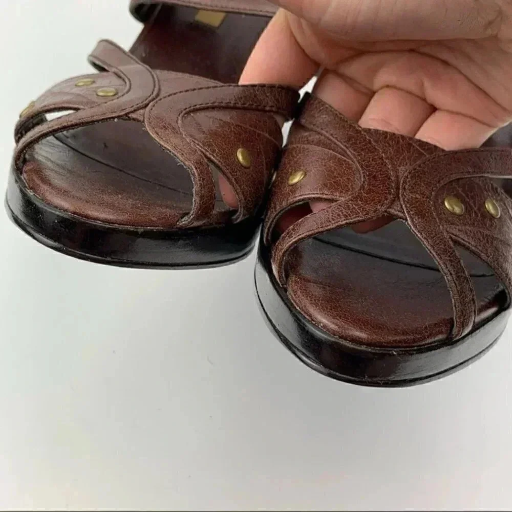 Chinese laundry Suzana platform heels 8.5 brown studded strappy vintage Y2k